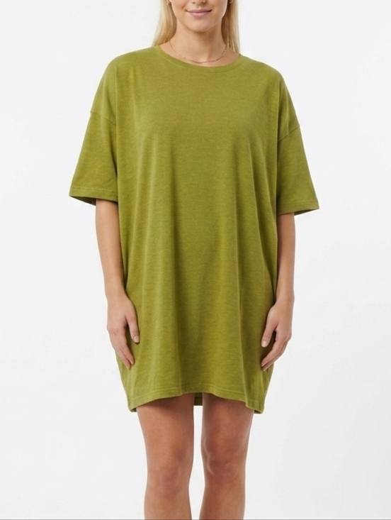 StitchDrop Dresses & Skirts - StitchDrop Green Oversized T-Shirt Dress Size OS Will Fit XS - M Minimalist